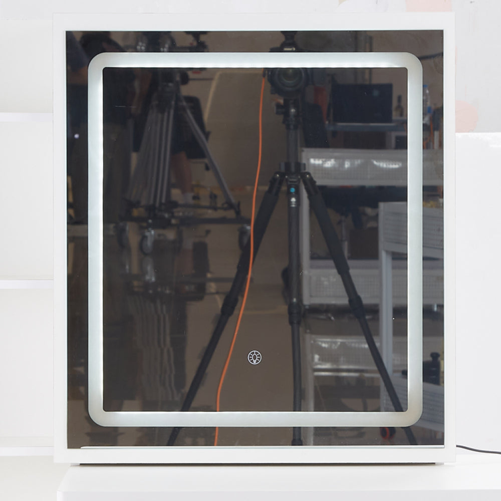 Middel Size 24"x22" Touch Control Sliding LED Mirror, Tri-color Switching, Brightness Adjustable White