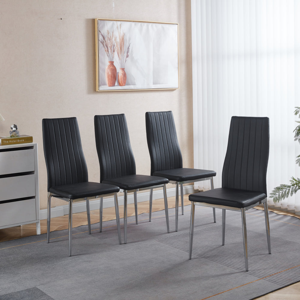chair  set of 4,GOLDEN COLOR LEG,BLACK SEAT