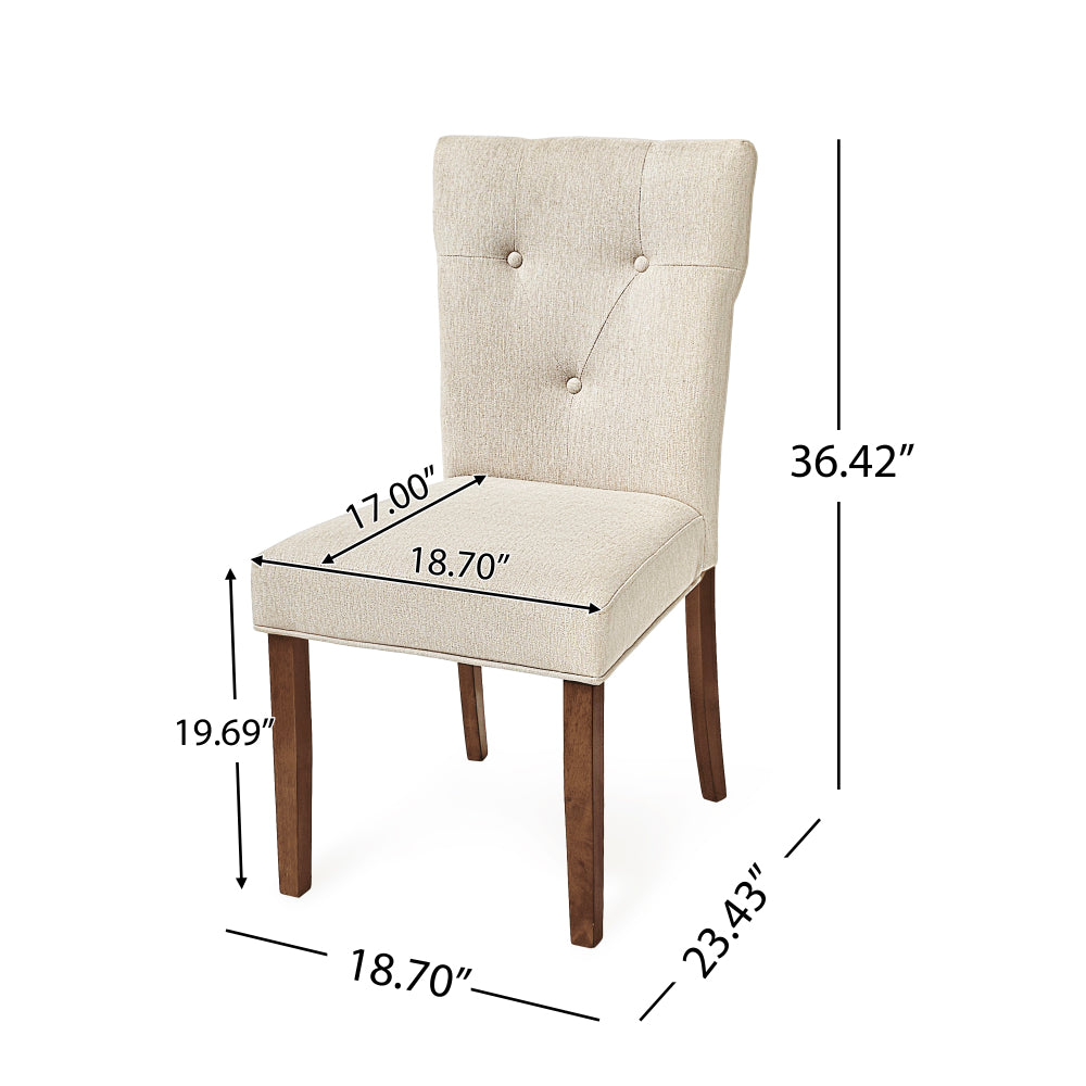 Dining Chairs Set of 2,  Upholstered Kitchen & Dining Room Chairs(Cream)