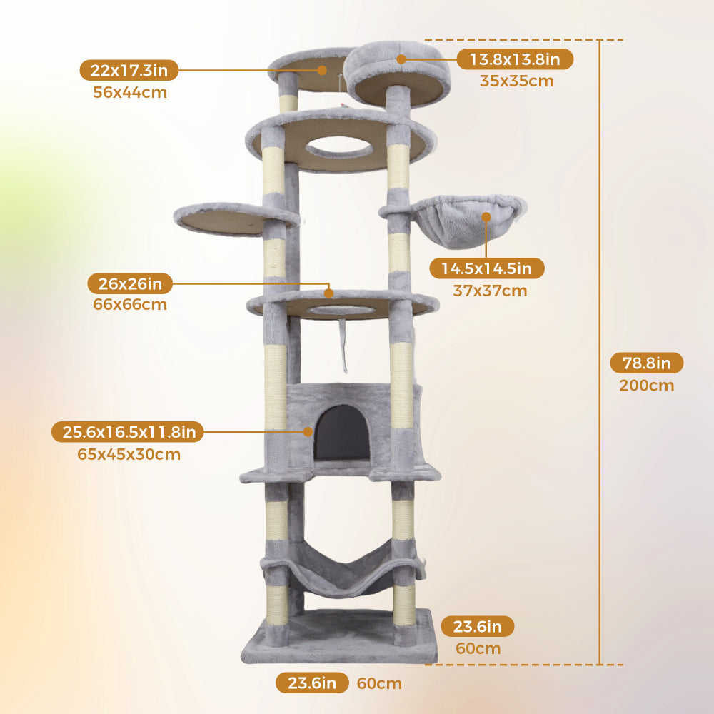gray cat tree cy13