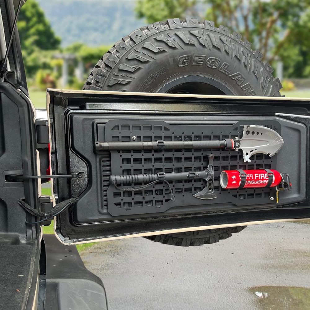 Tailgate Tactical Panel for Wrangler Tailgate Tool Kit Organizer Racks Compatible with Jeep Wrangler 2007-2018 JK JKU & 2018-2024 JL JLU