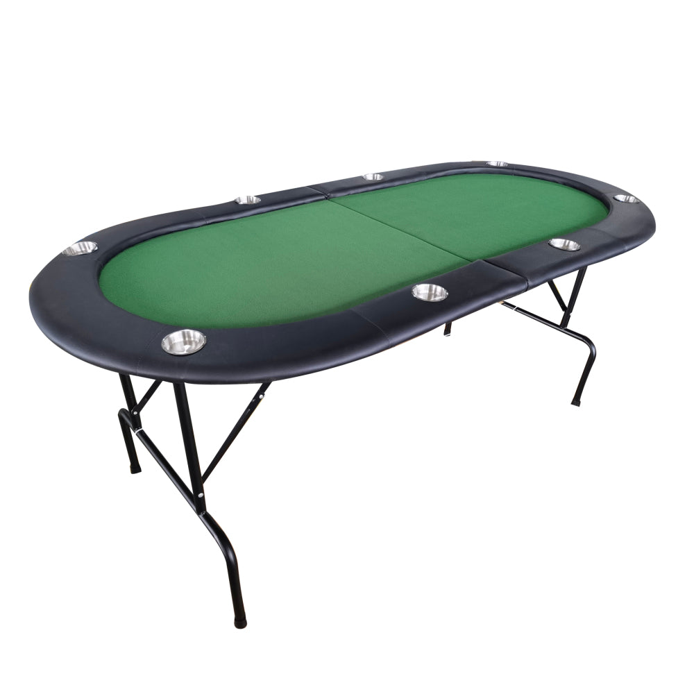 INO Design 73" Foldable Poker Table with Cup Holders #16364 Green
