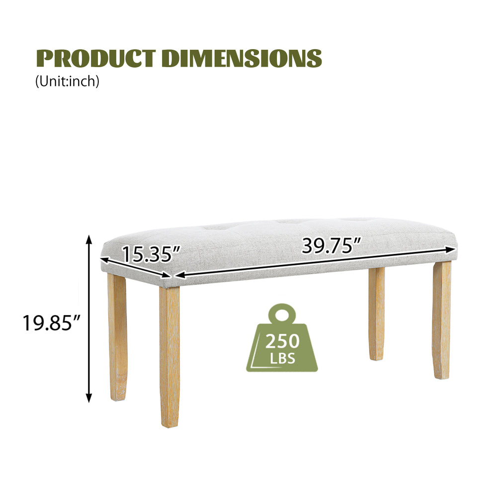 Upholstered Tufted Bench, Modern Bedroom Benches Upholstered Dining Benches, Fabric End of Bed Bench for Bedroom Dining Room Living Room Entryway