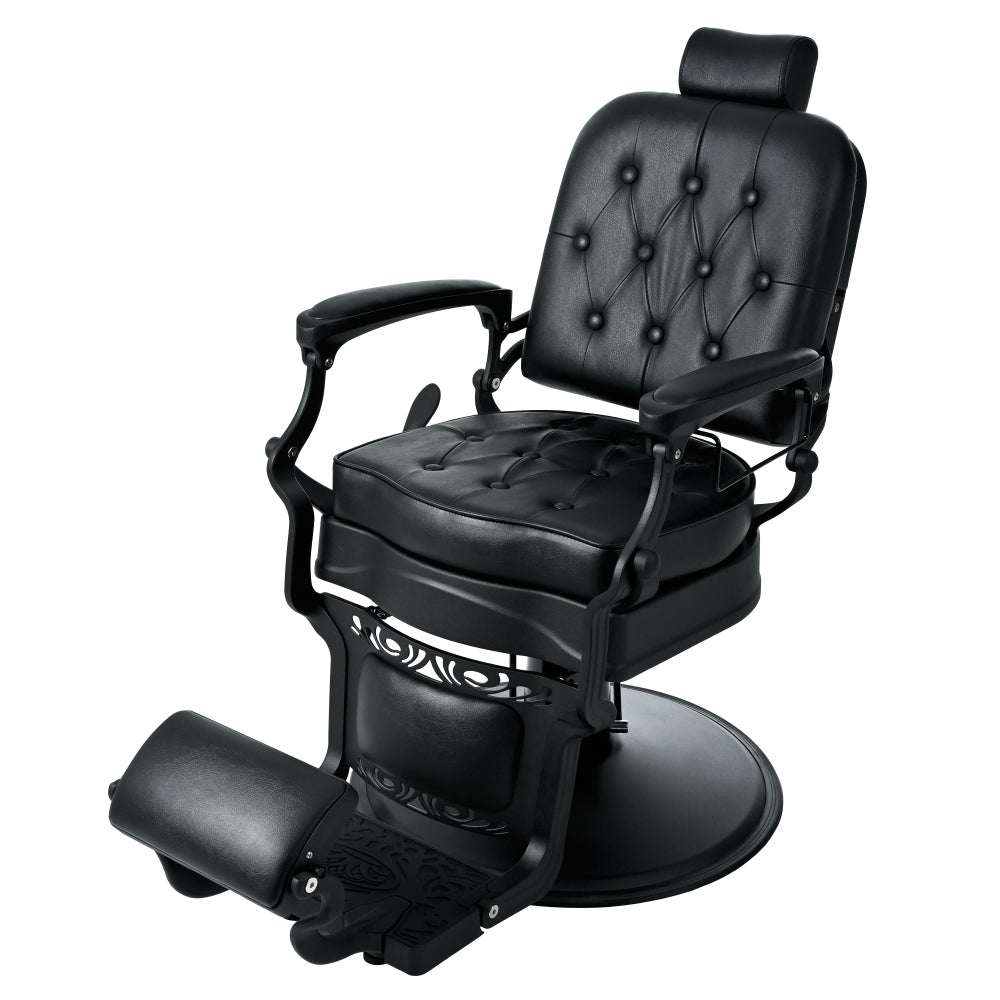 Heavy Duty Vintage Recline Barber Chair, Professional Salon Chair with Heavy Duty Metal, Supports 360°Rotatable,for Salon Beauty Spa Equipment, Black