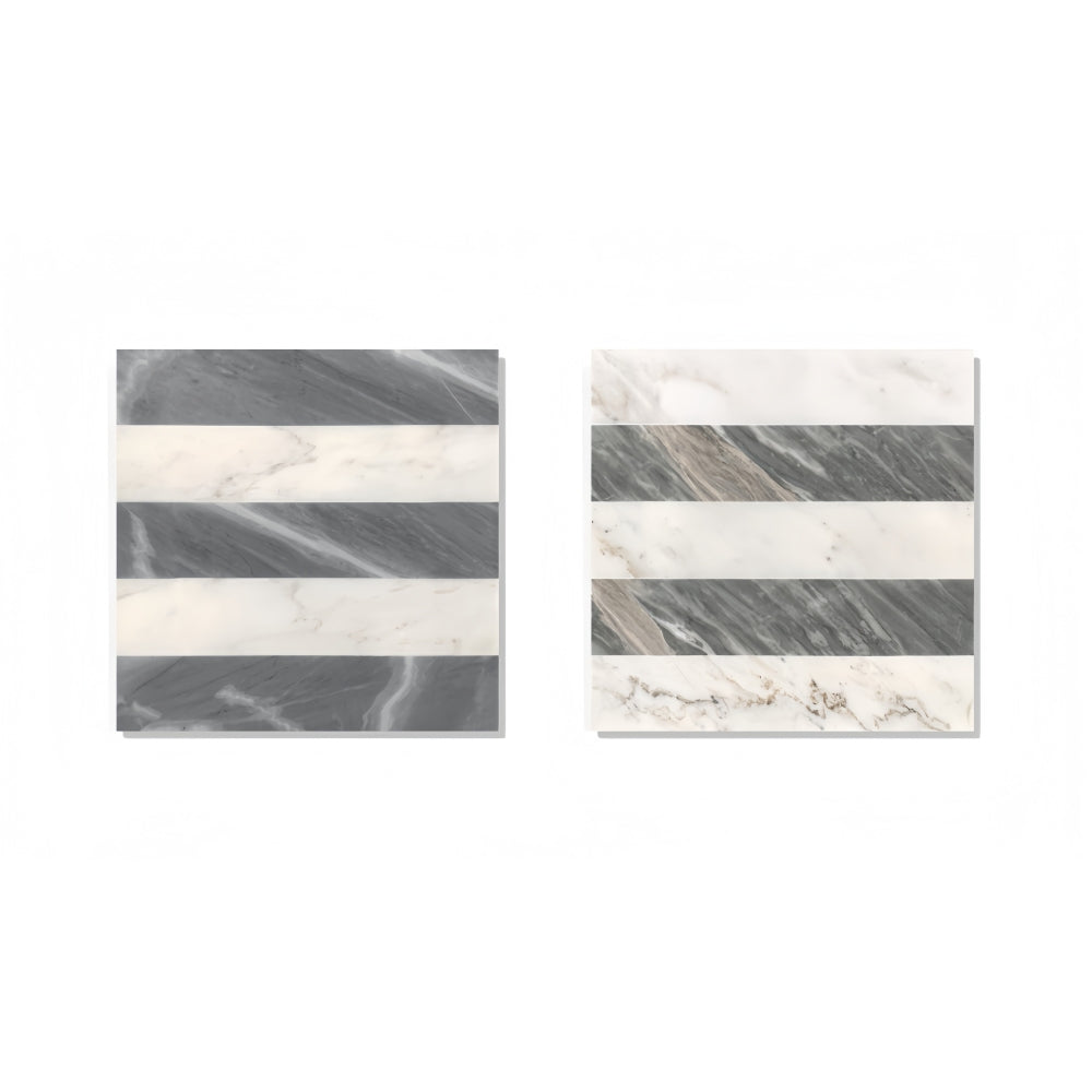 12*12 Waterjet marble,White Grey 2 color, natural marble, for floor and wall,polished marble tile, natural stone, genuine marble, real marble, 1 box each pattern 4 pcs
