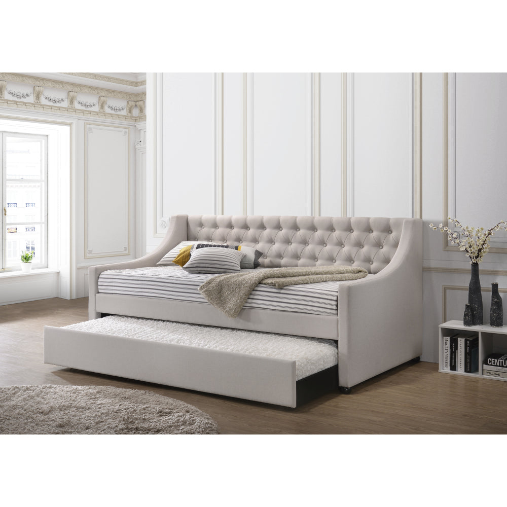 Justice Smoke Gray Fabric Daybed W/Trundle (Twin)