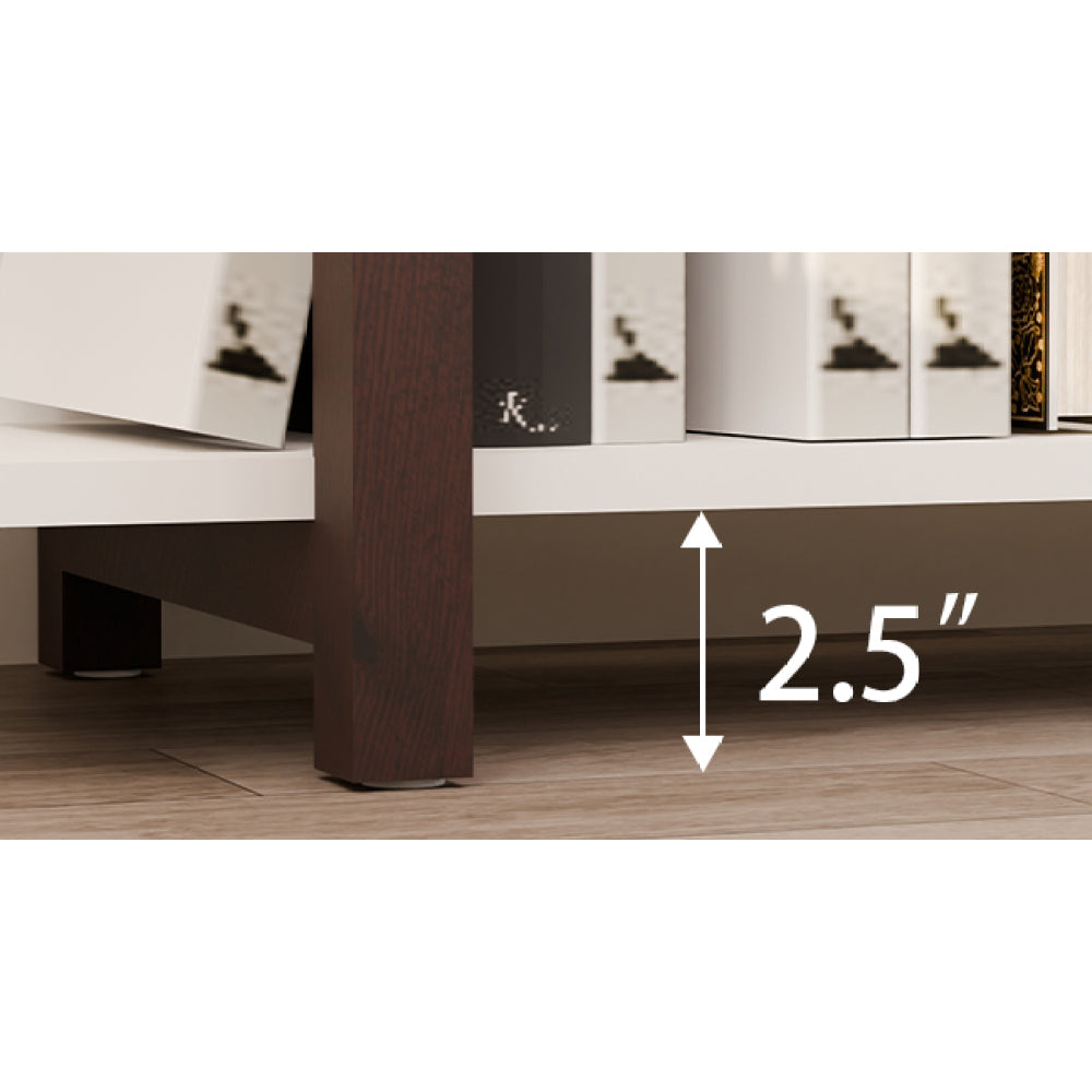 Multifuction Bookcase with Solid Wood Frame,Mix Color Plant Standing for Home Decro