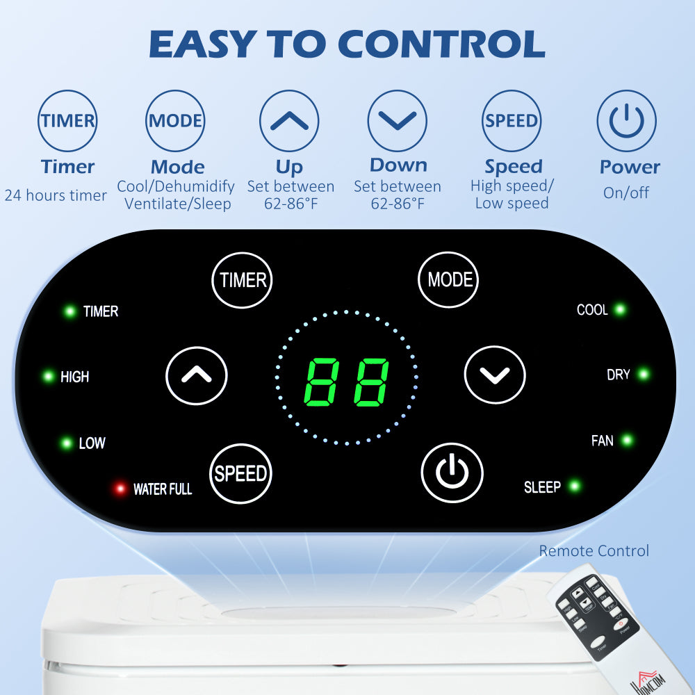 HOMCOM 8,000 BTU Portable Air Conditioner Evaporative Cooler, White