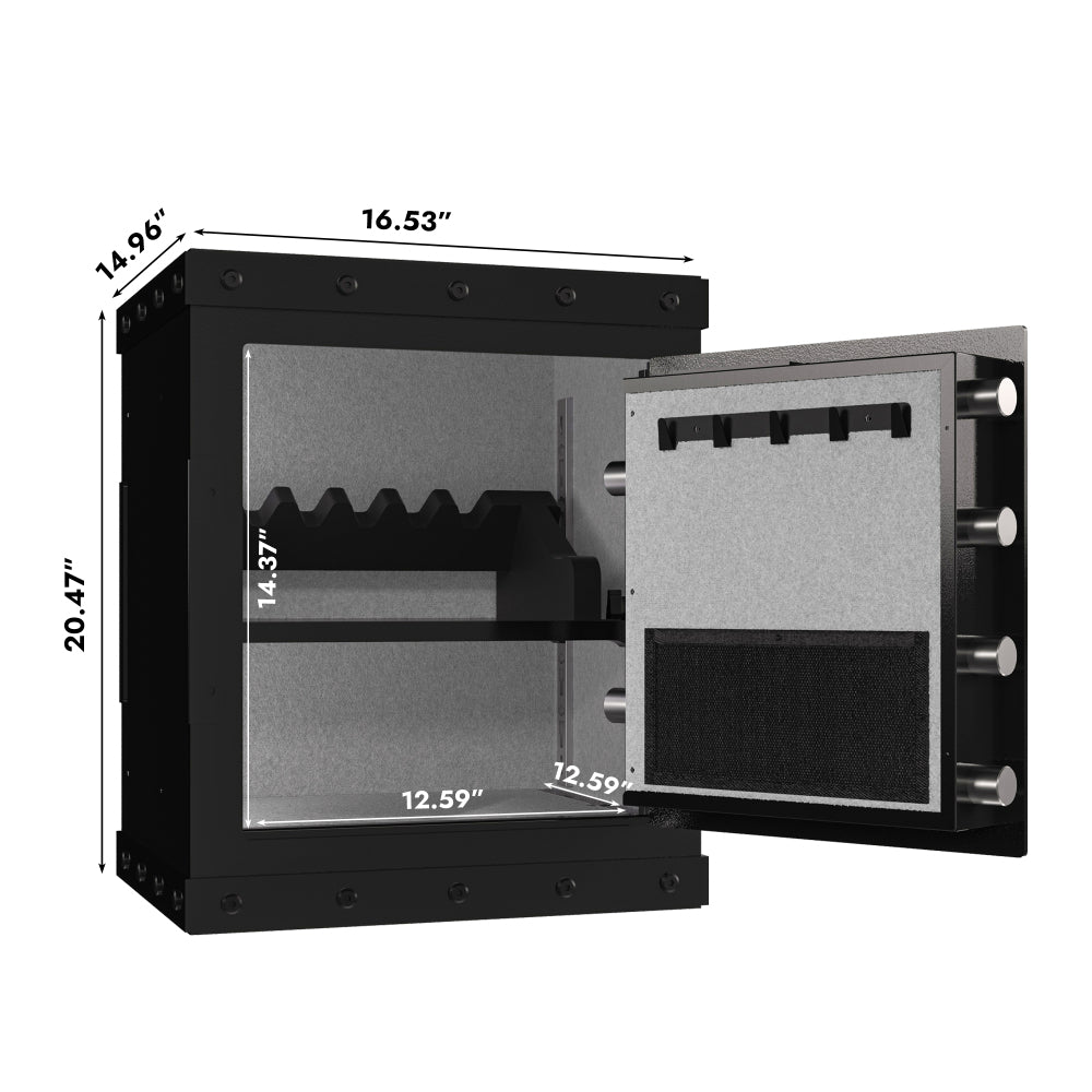 Three-lock safe, measuring 20.4 ″ × 16.5″ × 14.1 ″, suitable for home and office use, large steel digital safe equipped with a digital lock.