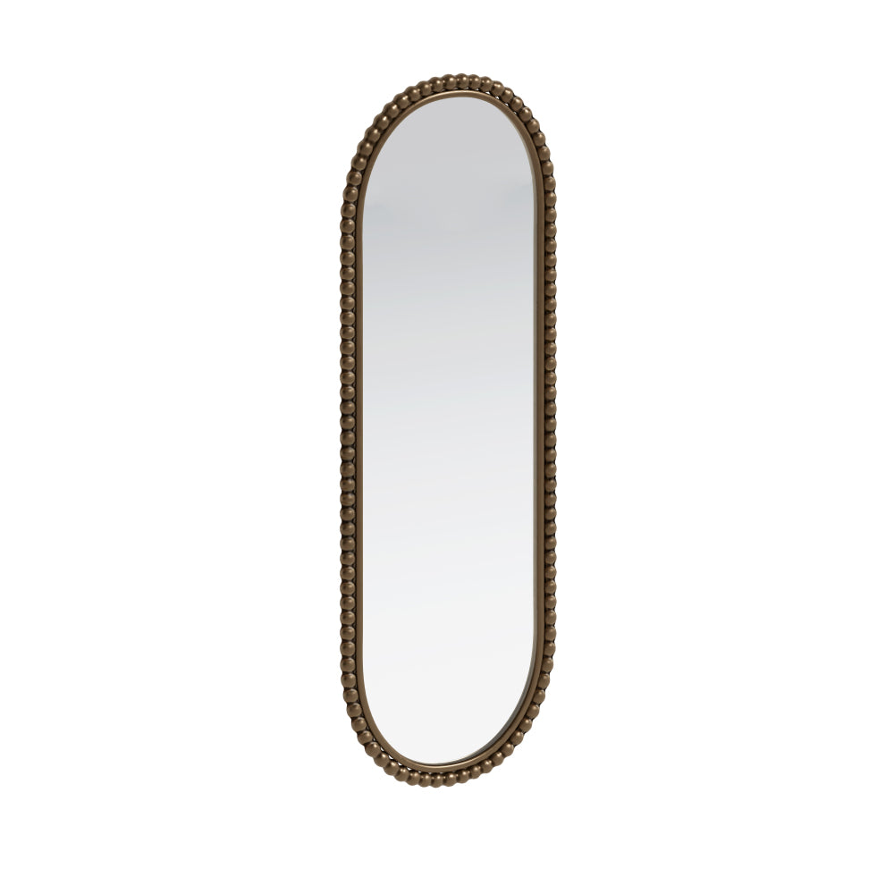 Iron Art Oval Retro Mirror, Antique Effect,Wall Hanging,Suitable For Living Room,Bedroom, Entrance (Gold)