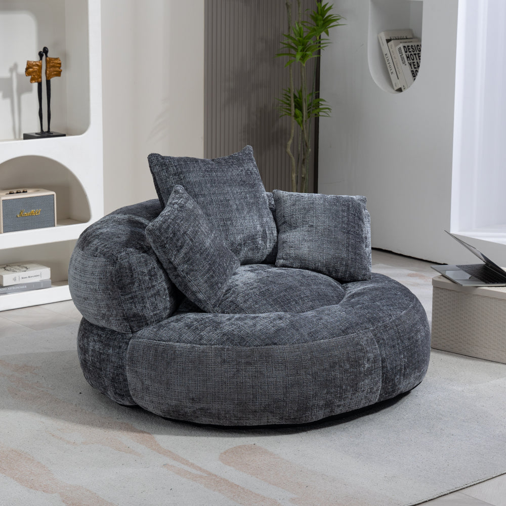 Lazy Sofa Durable Comfort Lounger High Back Bean Bag Chair Couch With Three Pillows for Adults and Kids, Indoor & Outdoor,  Single Gaming Sofa Chair For Bedroom,Office (Emerald Chenille)