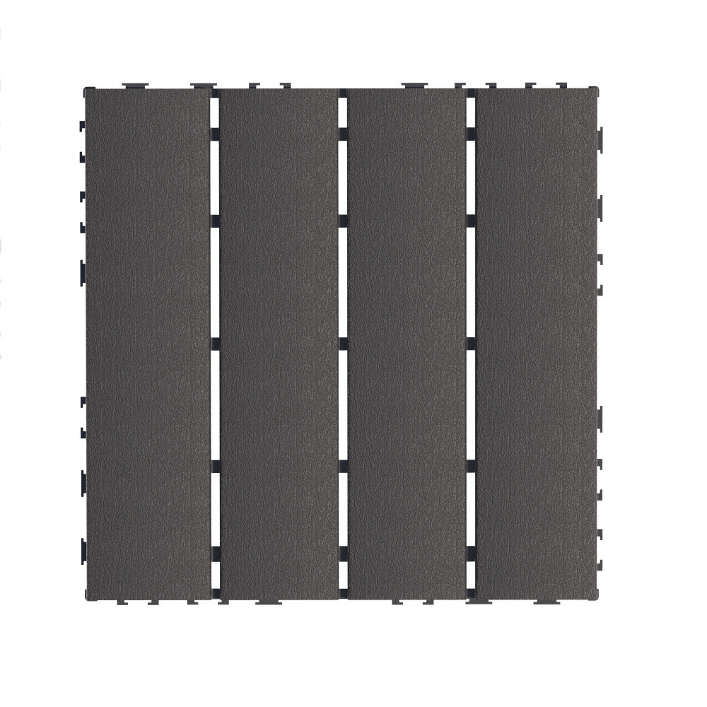 Plastic Interlocking Deck Tiles,44 Pack Patio Deck Tiles,12"x12" Square Waterproof Outdoor All Weather Use, Patio Decking Tiles for Poolside Balcony Backyard, Grey