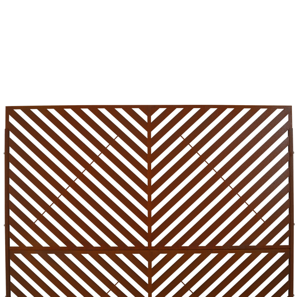 Outdoor & Indoor Privacy Screen Metal Privacy Screen 76" H×48" W, Freestanding Decorative Privacy Screen for Deck Balcony Patio, Privacy Fence Panels for Outside Lawn Garden PS113 RUSTY