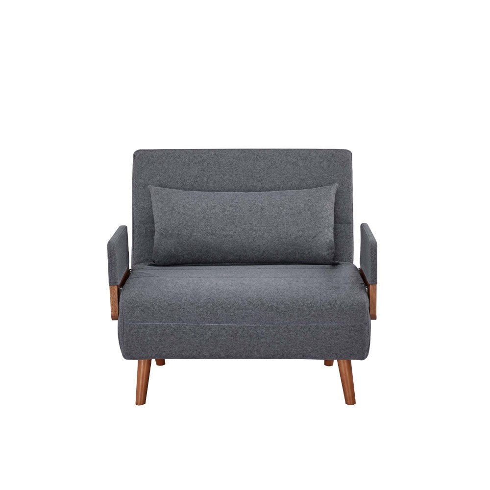 TRIO Modern Foldable Sofa Bed - Single-Seater with Breathable Linen Fabric, Converts in 10 Sec, 6-Level Adjustable Backrest, Silent Hinges, Space-Saving Multi-Functional Sleeper Sofa.