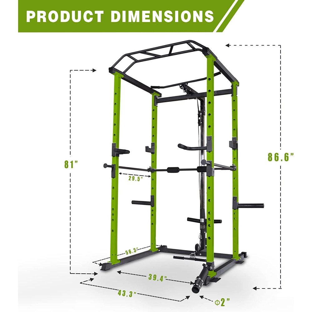 Multi-functional Power Cage,Home Adjustable Pullup Squat Rack 1000Lbs Capacity Comprehensive Fitness Barbell Rack