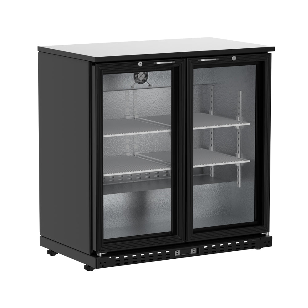 7.4 Cu.Ft Back Bar Cooler 35.4"W Beverage Refrigerator, 2 Low-E Glass Sliding Doors, Counter Height Bar Fridge, Commercial Display Refrigerator Anti-Fog, LED Light for Beer, Wine, Soft Drinks
