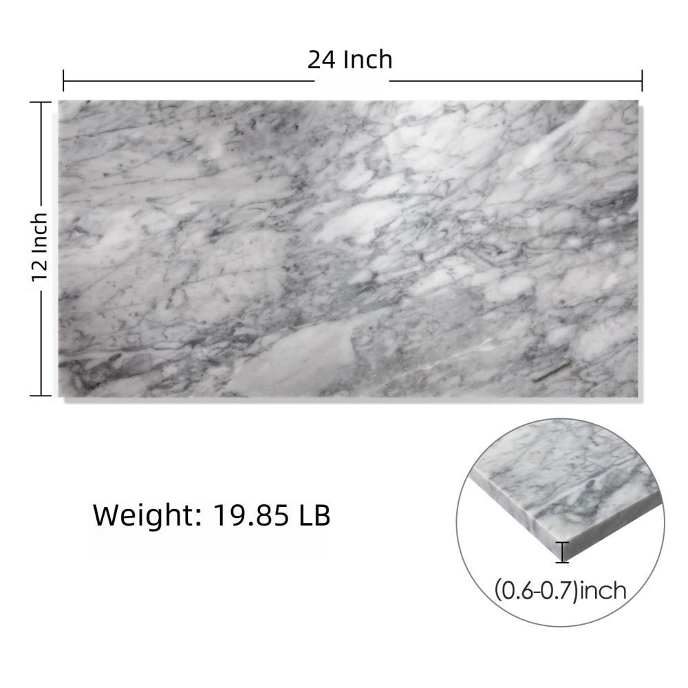 12*24 Carrara Marble, Gray marble, natural marble, genuine marble, real marble, for wall and floor, polished marble tile, 1 box 4 pcs