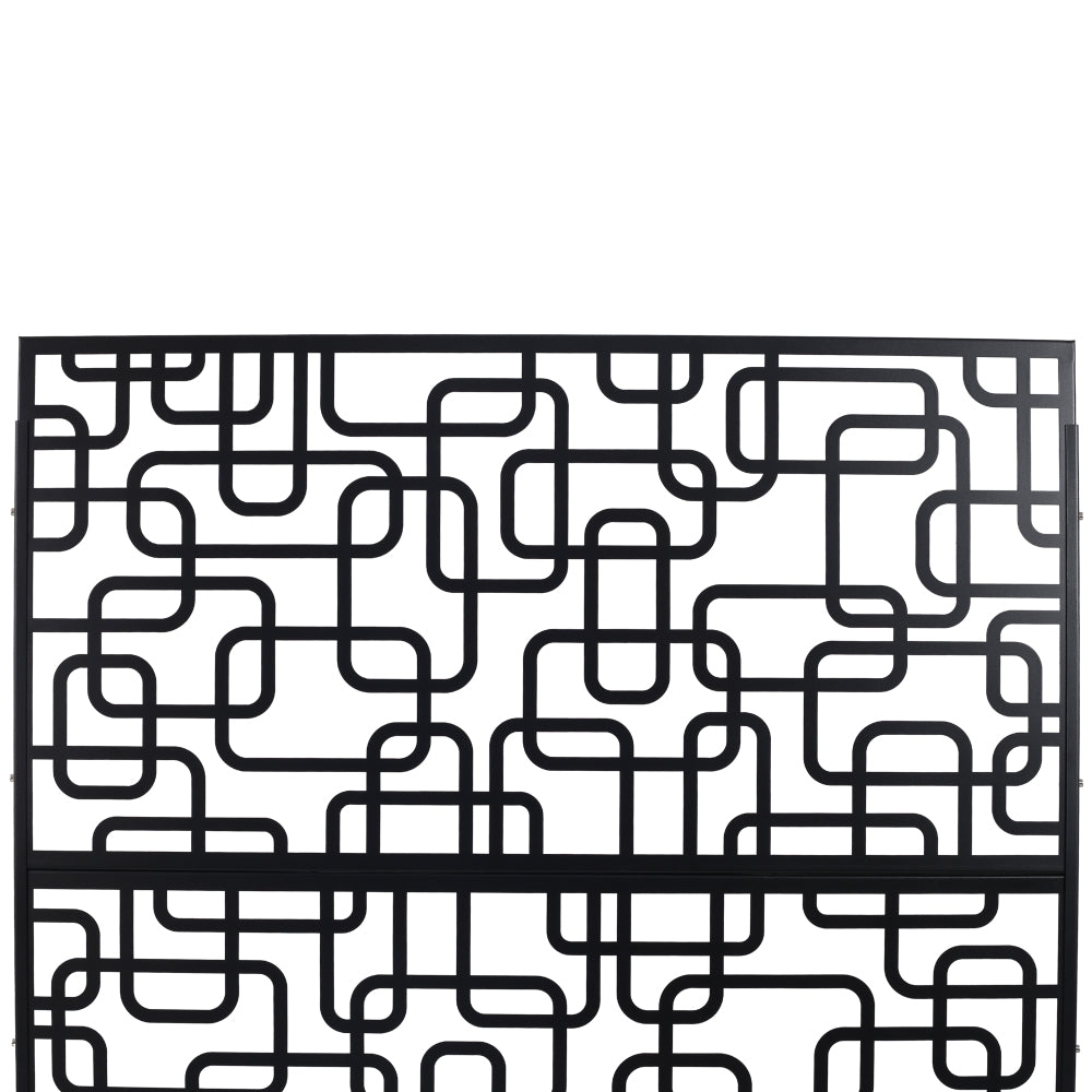 Outdoor & Indoor Privacy Screen Metal Privacy Screen 76" H×48" W, Freestanding Decorative Privacy Screen for Deck Balcony Patio, Privacy Fence Panels for Outside Lawn Garden PS114 BLACK, LIGHT