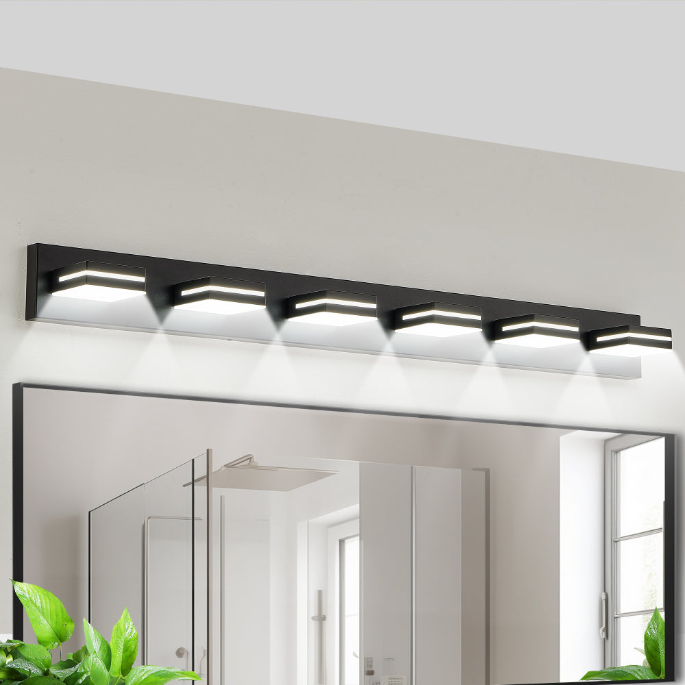 Modern Chrome LED Vanity Light, 5-Lights Wall Sconce for Bathroom and Mirror, Sleek Minimalist Design, Energy-Efficient, Easy to Install