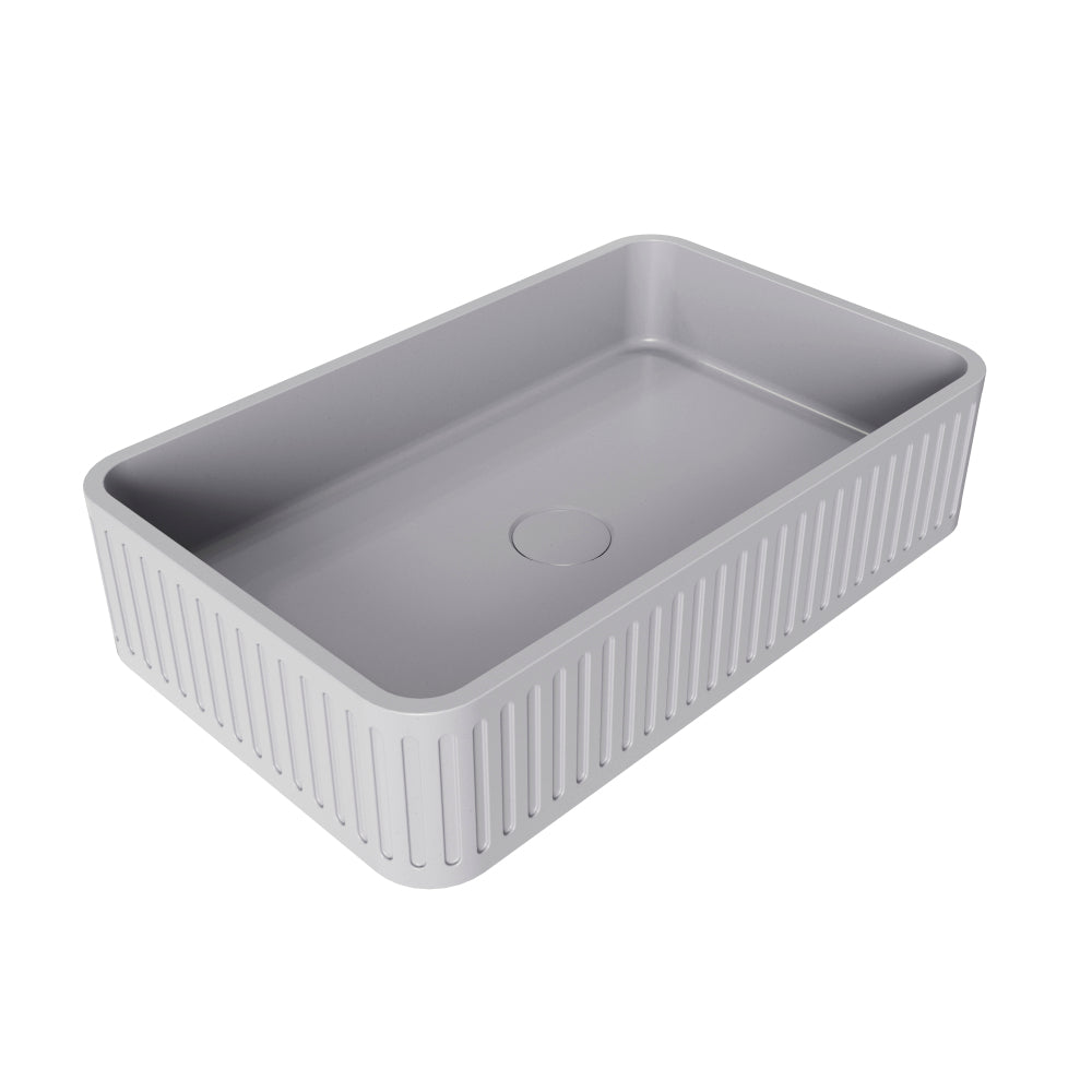 20.5'' Concrete Vessel Rectangular Modern Gray Bathroom Sink