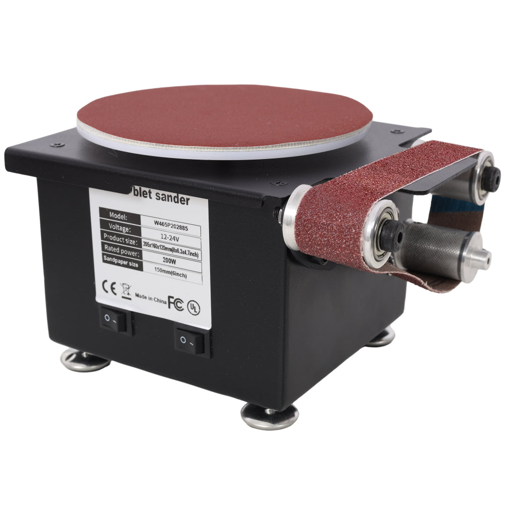 2 in 1 Mini Belt Disc Sander,Bench Grinder Small Spindle Sander Machine for Wood Metal Stone Diy Grinding,Adjustable Speed Electric Sander