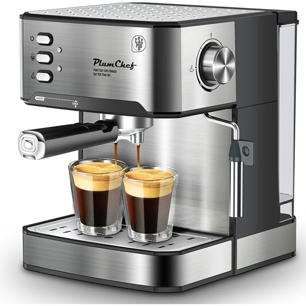 20 Bar Professional Espresso Machine with Milk Frother, Single & Double Shot, ESE Pod Compatible, Removable Water Tank for Cappuccino, Latte, & Macchiato – Home Barista Edition