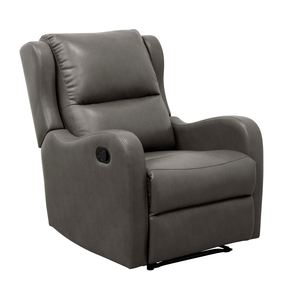 Faux Leather Upholstery Gray Reclining Chair 1pc Living Room Furniture Comfort Seating