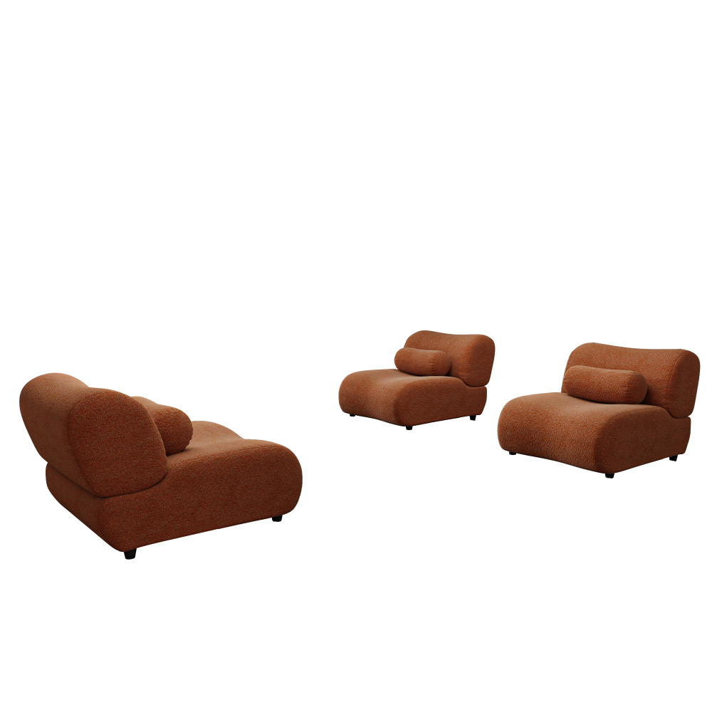 Contemporary Green Modular Sofa with Plush Chenille Upholstery - 3-Seat Sectional with Deep Seating & Soft Backrest - Perfect for Living Room Decor