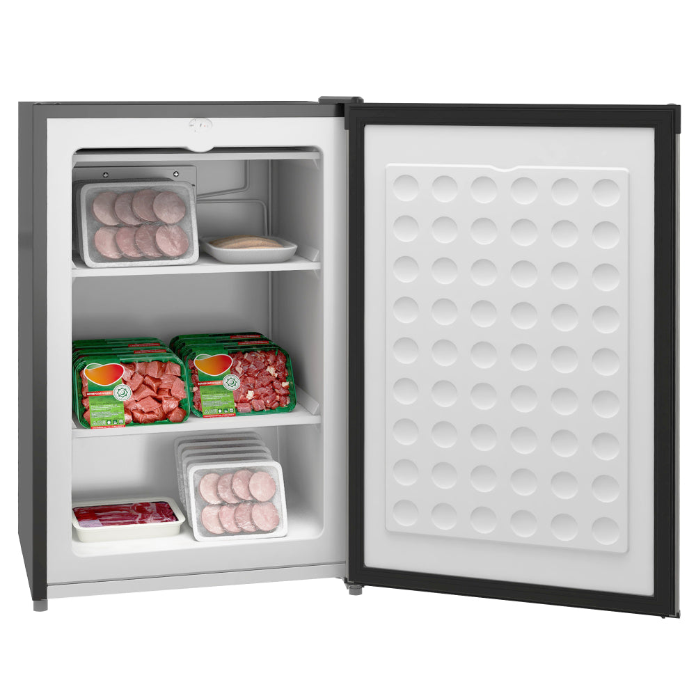 HOMCOM Upright Freezer, 3.0 Cubic Feet Compact Mini Freezer with Reversible Single Door and Adjustable Thermostat, Small freezer for Home, Dorm, Apartment, Home Office, Silver