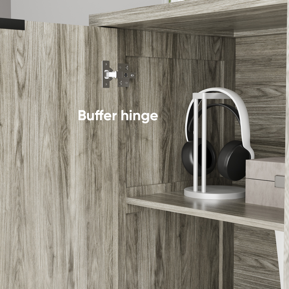 Modern Style Buffet Cabinet,Sideboard Buffet Cabinet With Storage,Storage Cabinet with 4 Diamond-shaped relief Doors For Living Room,Dining Room,Entryway,Hallway,Kitchen,Grey