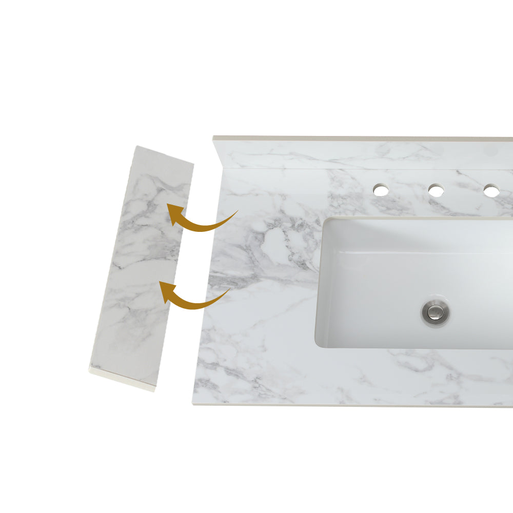 22" x 4" Bathroom Sink Side Splash, Size for Bathroom Vanity Sink Top