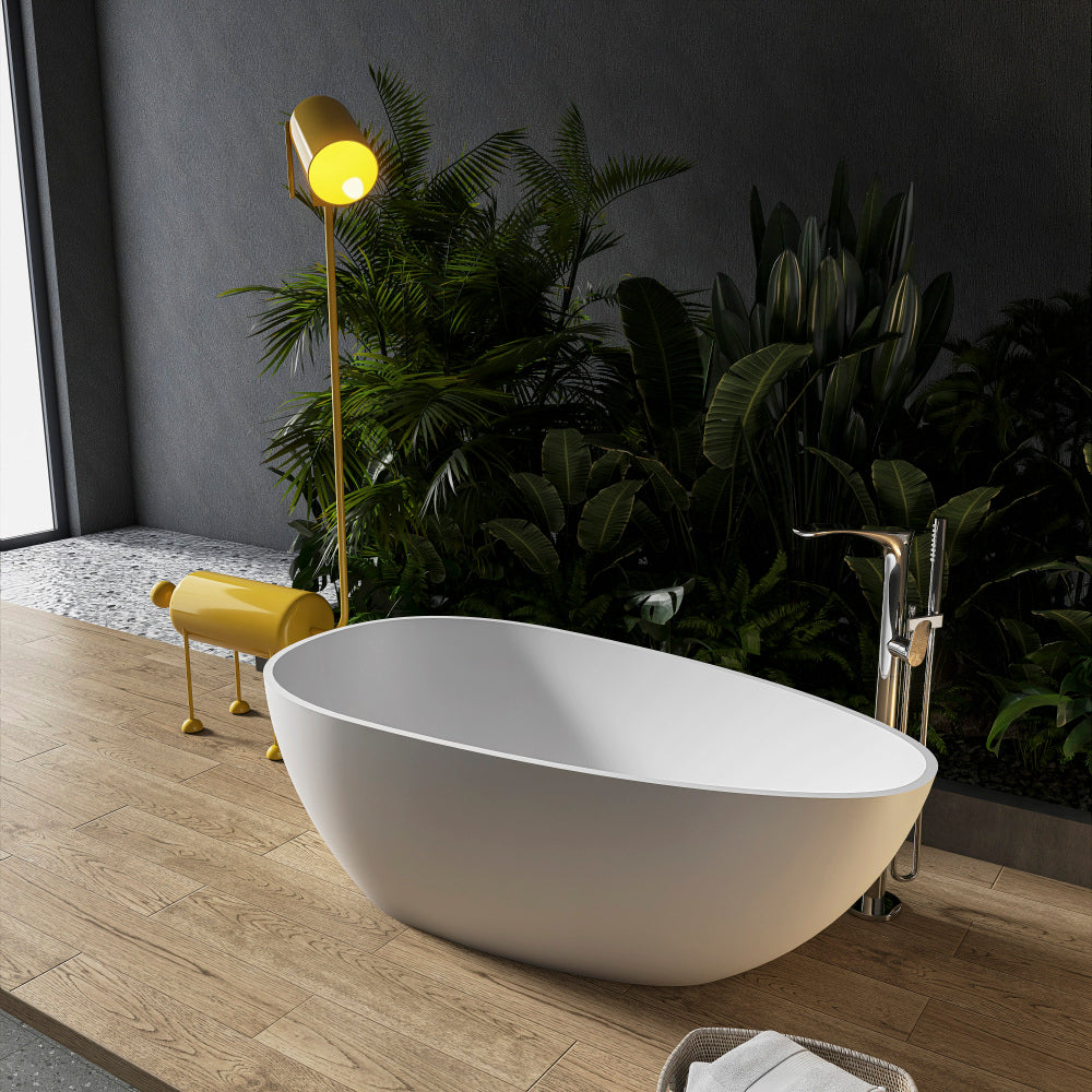 59 inch small size artificial stone solid surface freestanding bathroom bathtub