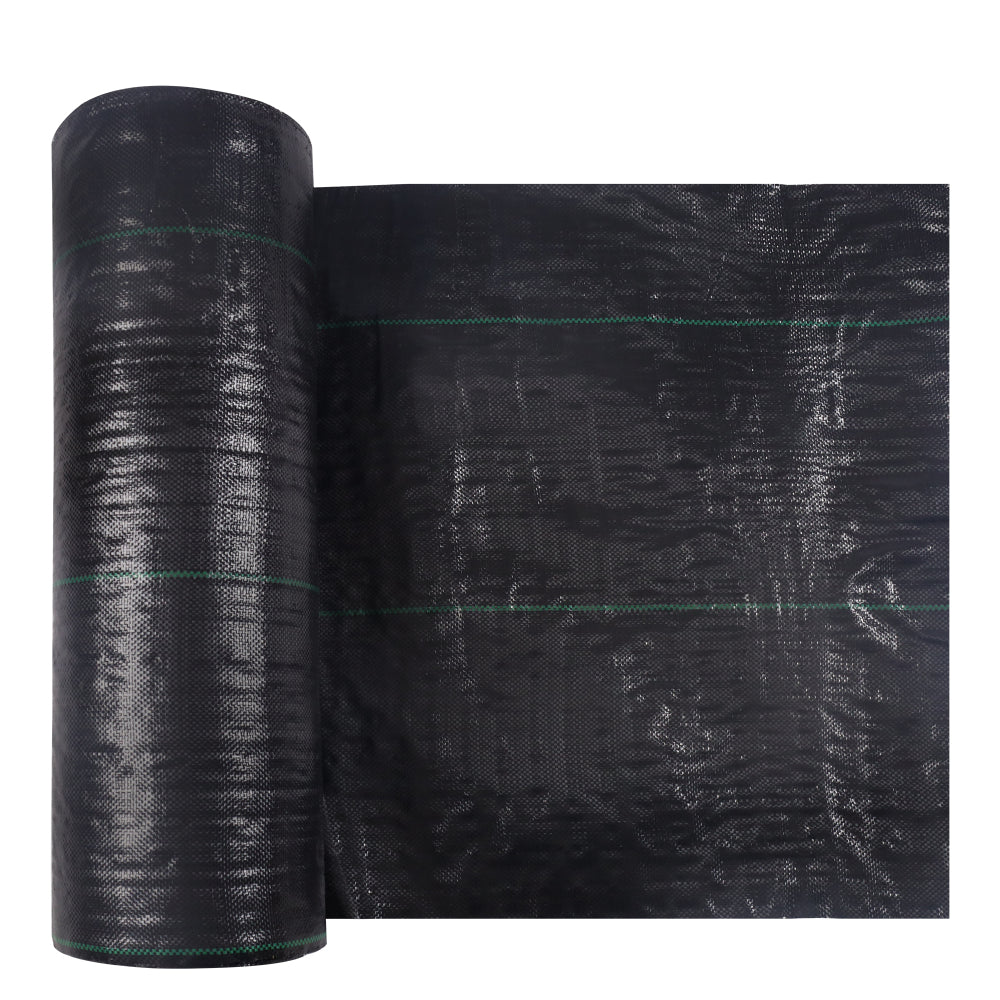 3 ft. x 50 ft. 3.0 oz. Black Woven Polypropylene Weed Barrier Fabric - Heavy Duty Landscape Fabric for Garden, Patio & Weed Control