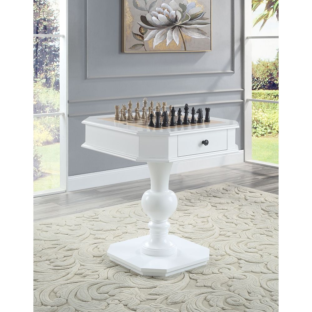 Galini White Finish Game Table