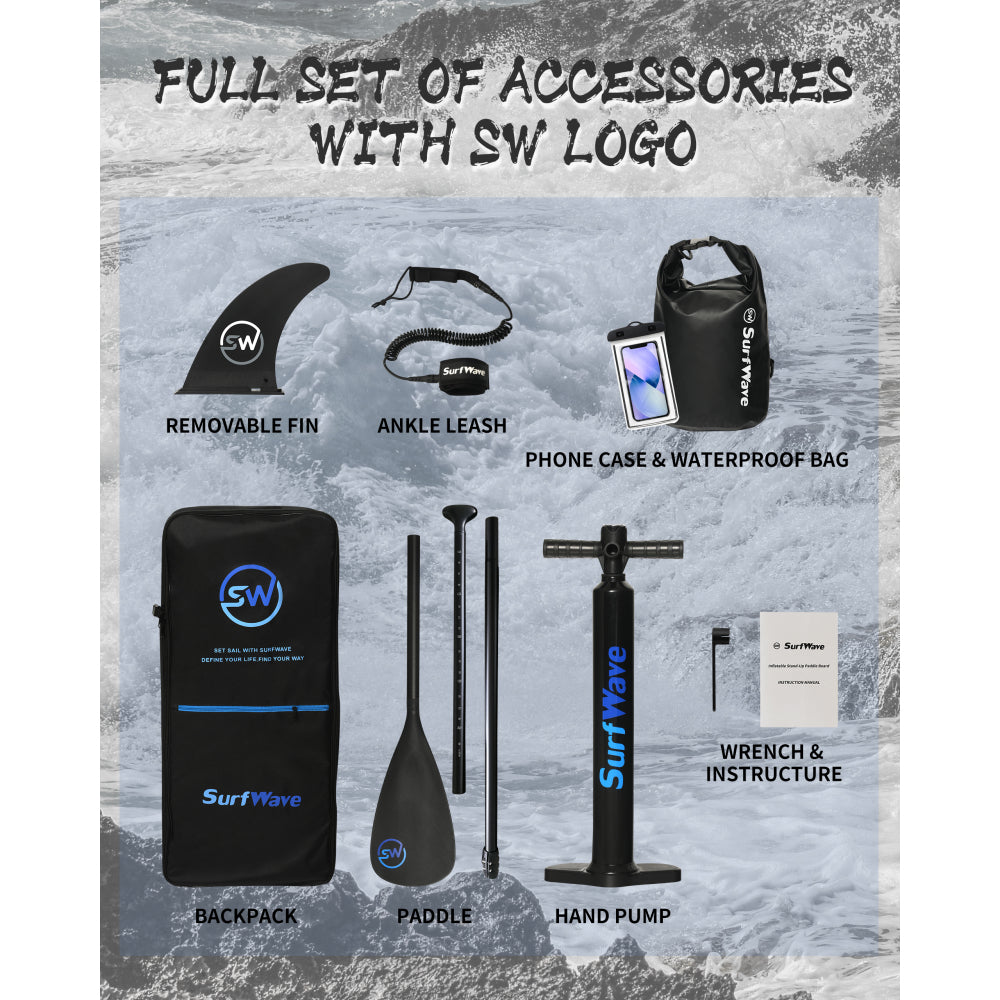 Inflatable Stand Up Paddle Board 11'x34"x6" With Accessories