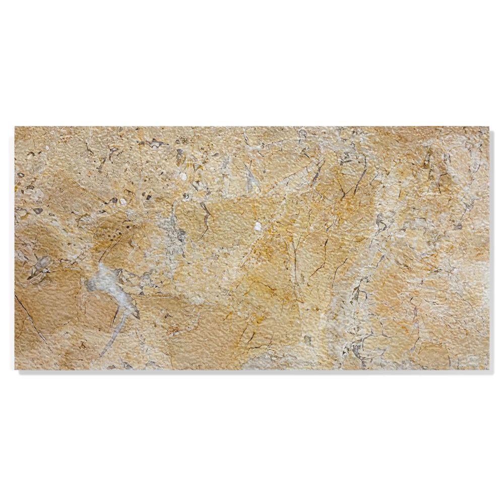 12*24 Gold Yellow Beige natural marble, for floor and wall, leather finished marble tile, natural stone, genuine marble, real marble, 1 box 4pcs
