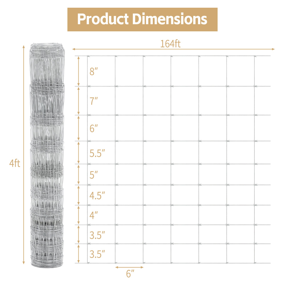 4x164 ft Advanced Weave Farm Enclosures Long-Lasting and Secure Galvanized Farm Fence