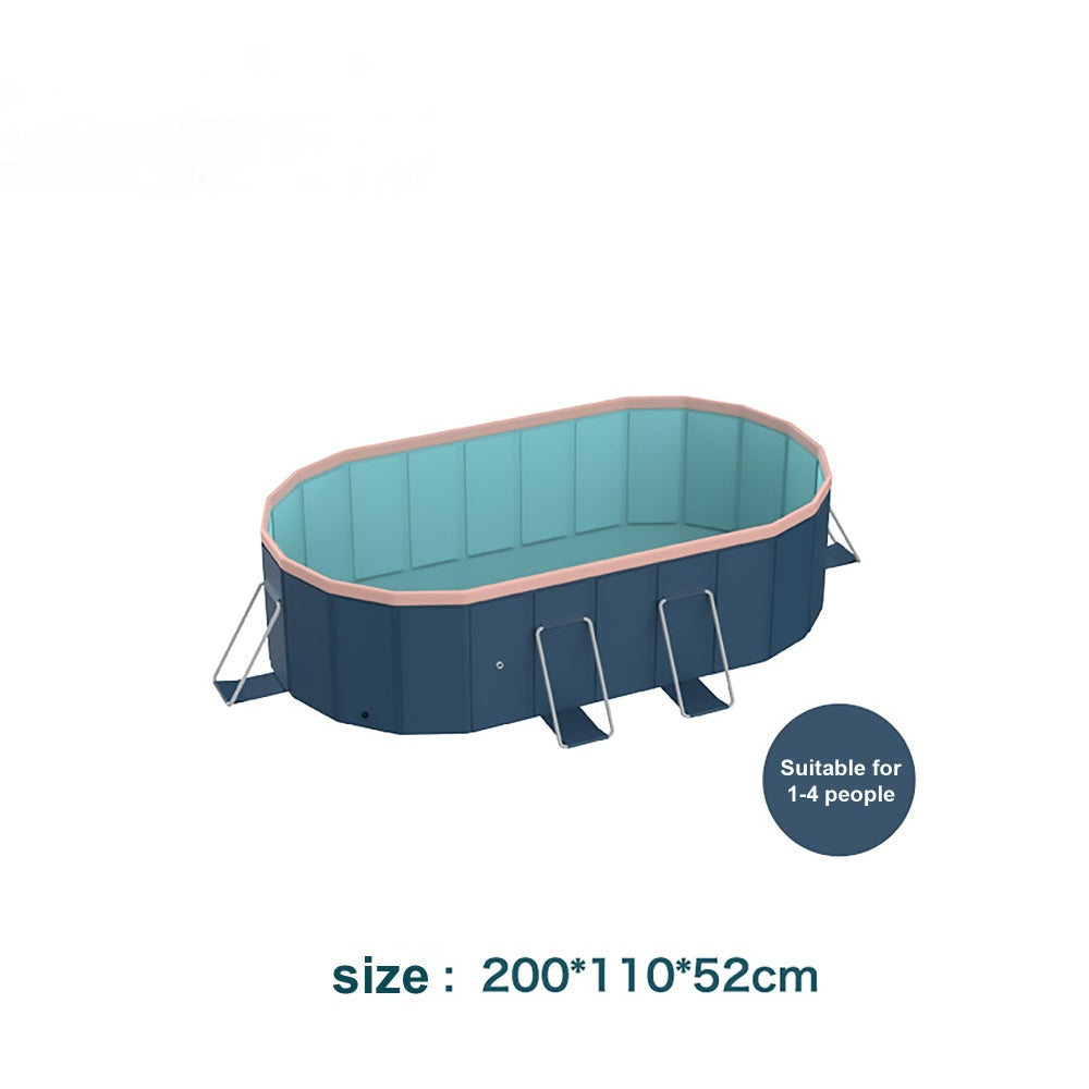 2.1m PVC folding pool (not inflatable) bathes and cools in summer, suitable for outdoor patio beach garden