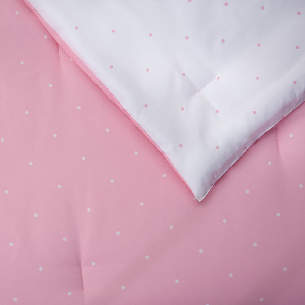 Linenspa Microfiber Designer Comforter - Polka Dot , Cal King, Pink