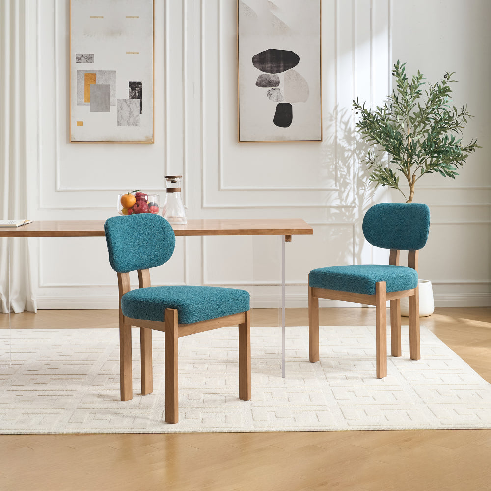 Wooden Dining Chairs Set of 2, Modern Fabric Upholstered Dining Room Chair Kitchen Chairs, Farmhouse Dinner Chair for Kitchen Dining Room