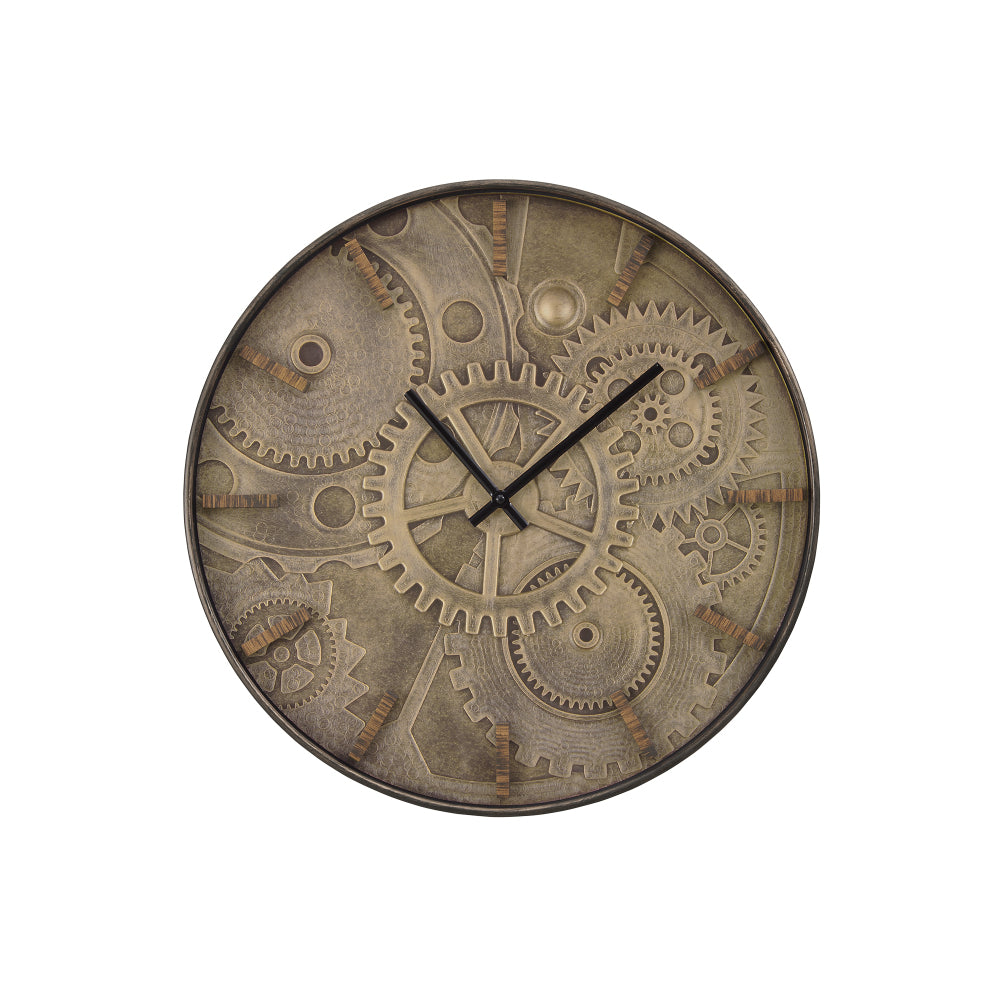 Clocks, 20" Round, Wall Clock, Brown, Transitional