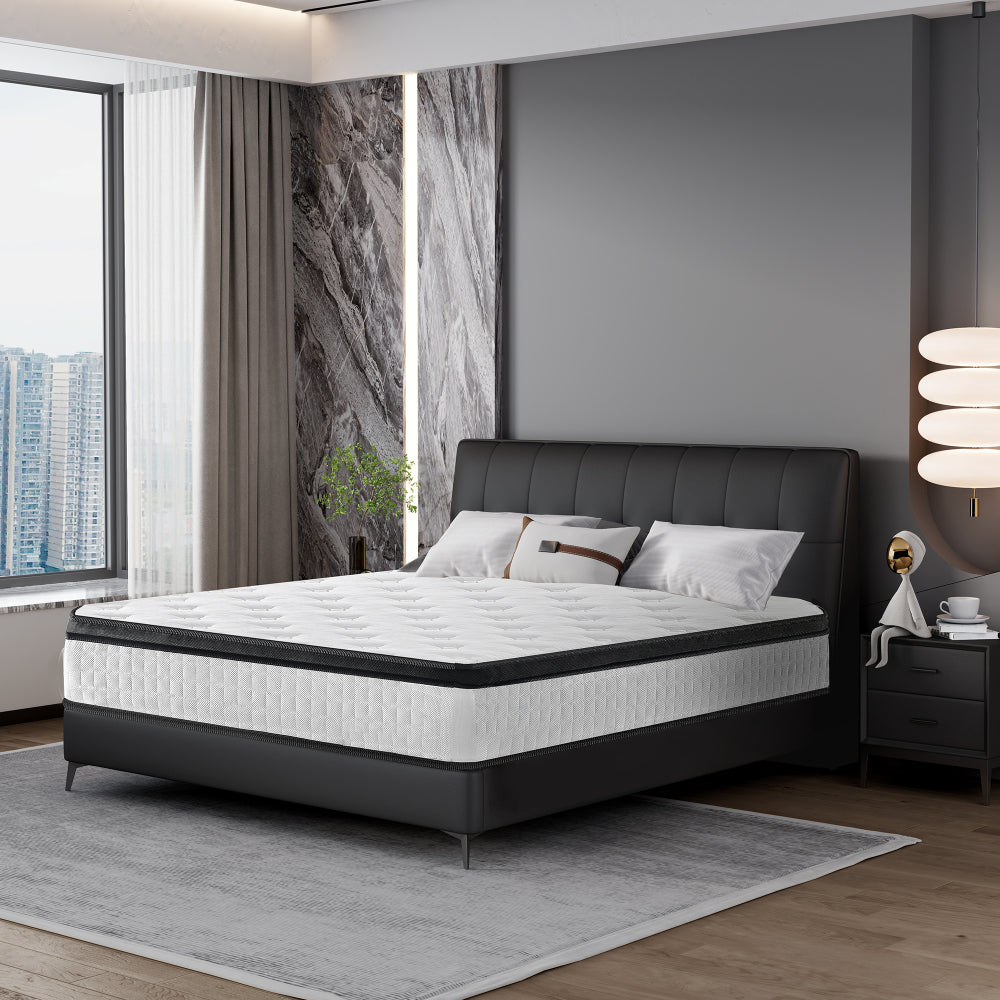 Full Size 12 Inch CertiPUR-US  Cool Memory Foam  OEKO-TEX 100  Knitted Cover  Individual  Pocket Spring Hybrid Mattress in A Box