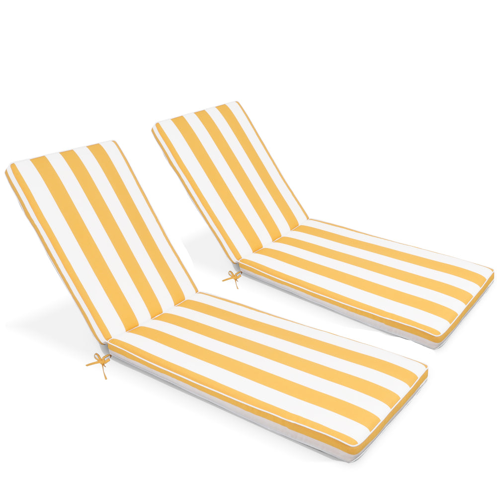 2PCS Set Outdoor Lounge Chair Cushion Replacement Patio Funiture Seat Cushion Chaise Lounge Cushion