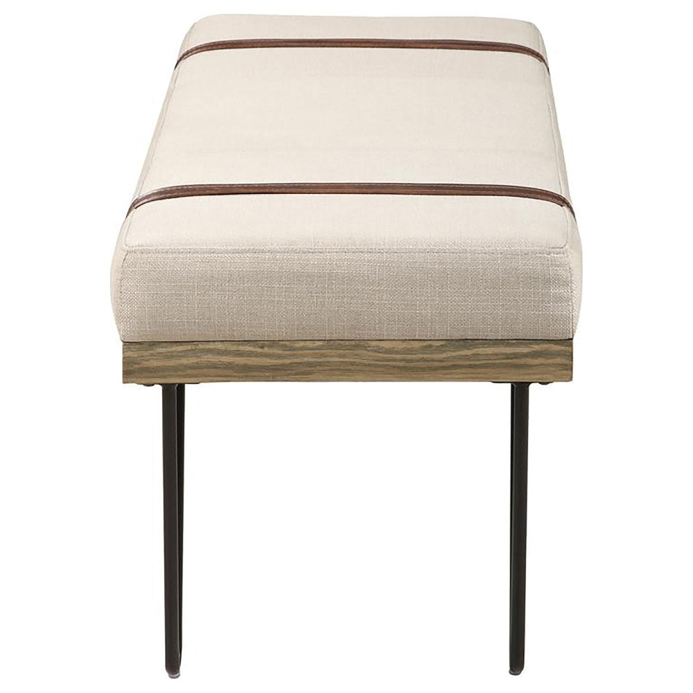 Karis Beige Upholstered Accent Bench