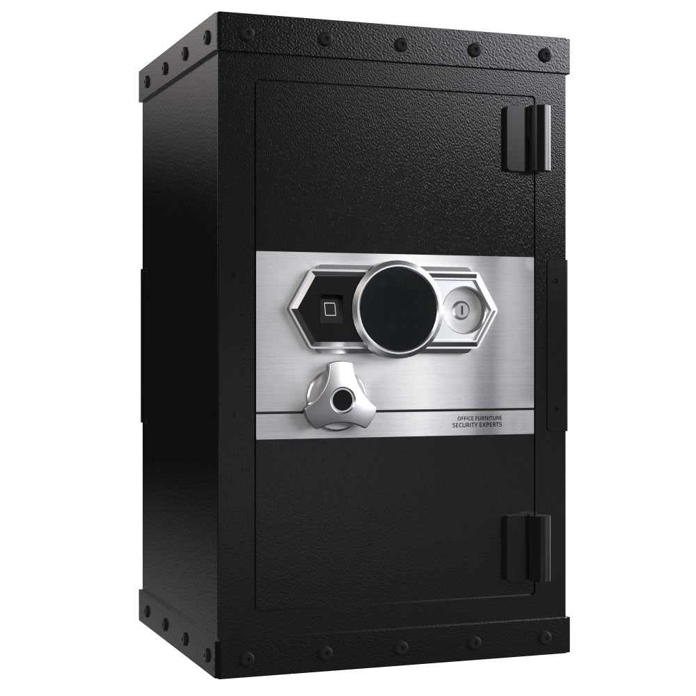 Three-lock safe, measuring 28.3 ″ × 16.5″ × 14.9 ″, suitable for home and office use, large steel digital safe equipped with a digital lock.