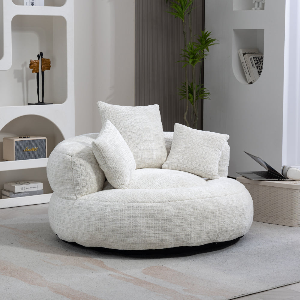 Lazy Sofa Durable Comfort Lounger High Back Bean Bag Chair Couch With Three Pillows for Adults and Kids, Indoor & Outdoor,  Single Gaming Sofa Chair For Bedroom,Office (Emerald Chenille)