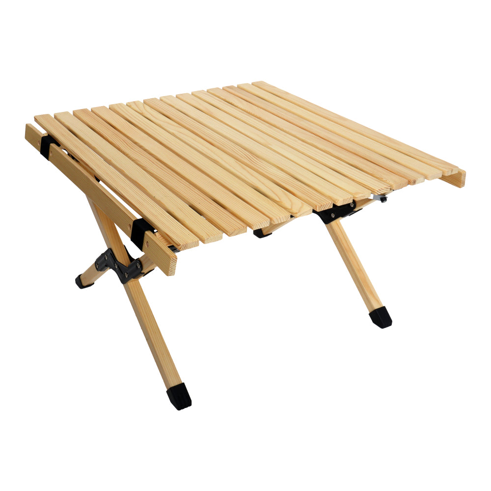 Portable Foldable Outdoor Picnic Table - Natural Beech Wood Camping Table with X-Frame Design -Small Sizes