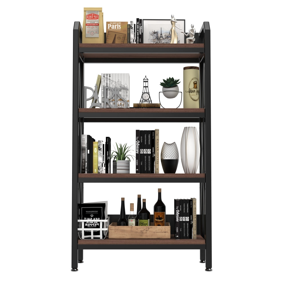 56.30'' Bakers Rack 4-Level Storage Shelves Metal and Wooden Kitchen Shelves, Kitchen Organizers and Storage, for Garage, Pantry, Bathroom, Closet ,33.50'' Length