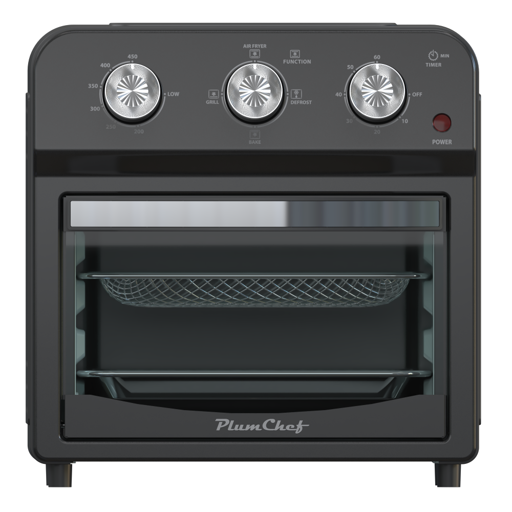 12.5 Quart Air Fryer Convection Toaster Oven, 1500W, 4 Cooking Modes, 7-in-1 Multifunction with Roast, Bake, Grill, Broil, Toast, Dehydrate, Defrost, Stainless Steel, Black