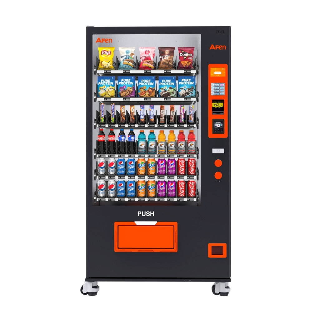 Snack & Drink Vending Machine with Bill Acceptor and Credit Card Reader, Refrigerated Commercial Vending Machine, 60 Slots